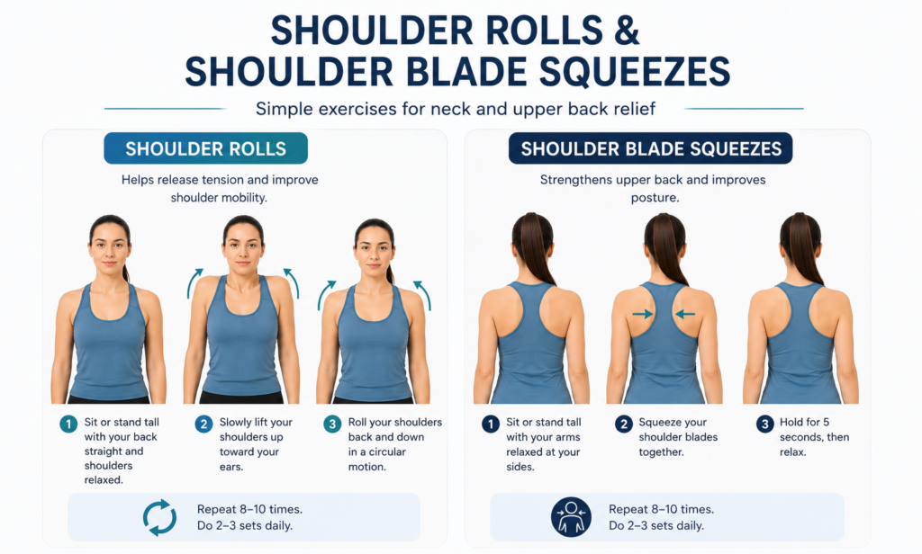 Shoulder Rolls and Shoulder Blade Squeezes